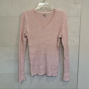 Sonoma sweater, fitted v neck, pastel pink in size medium